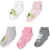 imageSTAR WARS Baby Boys The Mandalorian 5 Pack Shorty SocksPink Grey Multi