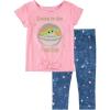 imageSTAR WARS Girls Mandalorian The Child TShirt and Leggings Clothing Set  Baby Yoda ClothesPinkGreenNavy