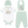 imageSTAR WARS Mandalorian The Child Baby Boys Layette Set Bodysuit Pants Bib HatWhiteGreen