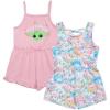 imageSTAR WARS The Mandalorian Grogu Girls 2 Pack Romper for Infant and ToddlersPink