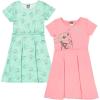 imageSTAR WARS The Mandalorian The Child Girls 2 Pack Skater Short Sleeve Dresses Little Kid to Big KidGreen