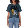 imageStar Wars Classic R2D2 ampamp C3PO Cute Chibi Droid Friends Womens Crop TopDark Blue