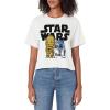 imageStar Wars Classic R2D2 ampamp C3PO Cute Chibi Droid Friends Womens Crop TopWhite