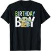 imageStar Wars The Mandalorian Grogu Birthday Boy Hug Blue Green TShirtBlack