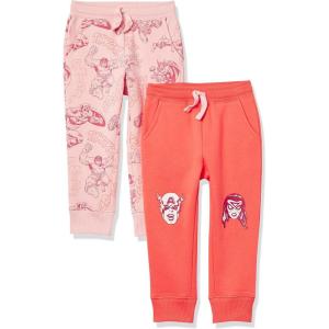 imageAmazon Essentials Disney  Marvel  Star Wars  Princess Girls and Toddlers Fleece Jogger Sweatpants Pack of 2Pink Marvel Avengers