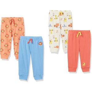 imageAmazon Essentials Disney  Marvel  Star Wars Baby Boys Pants Pack of 4Lion King Play Eat Roar