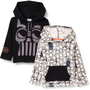 imageAmazon Essentials Disney  Marvel  Star Wars Boys and Toddlers Lightweight Hooded LongSleeve TShirts Pack of 2Star Wars Vader