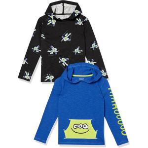 imageAmazon Essentials Disney  Marvel  Star Wars Boys and Toddlers Lightweight Hooded LongSleeve TShirts Pack of 2Toy Story Space