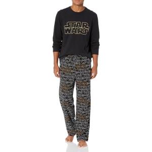 imageAmazon Essentials Disney  Marvel  Star Wars Mens Flannel Pajama Sleep SetsStar Wars Logo  Mens Flannel
