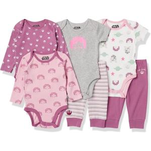 imageAmazon Essentials Disney  Marvel  Star Wars Unisex Babies 6Piece Outfit Set Pack of 6Star Wars Tiny Rebel