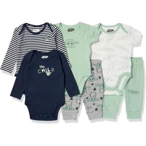 imageAmazon Essentials Disney  Marvel  Star Wars Unisex Babies 6Piece Outfit Set Pack of 6Star Wars the Child
