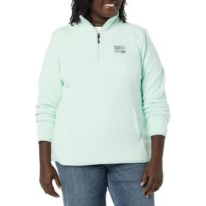 imageAmazon Essentials Disney  Marvel  Star Wars Womens Polar Fleece QuarterZip Mock JacketsMarvel Comic Logo