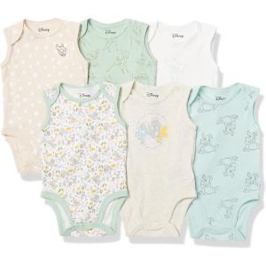 imageAmazon Essentials Disney  Star Wars  Princess Baby Girls Sleeveless Bodysuits Pack of 6Bambi Nature