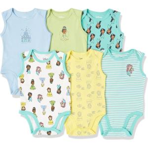 imageAmazon Essentials Disney  Star Wars  Princess Baby Girls Sleeveless Bodysuits Pack of 6Princess Wish