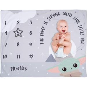 imageLambs ampamp Ivy Star Wars The ChildGroguBaby Yoda Fleece Milestone Blanket wStarStar Wars Grogu