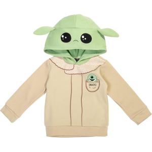 imageSTAR WARS Baby Yoda Fleece Pullover Hoodie Toddler to Big KidKhaki