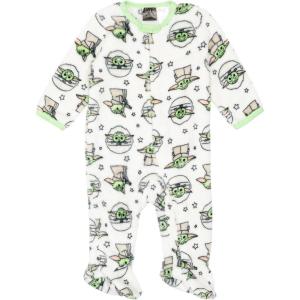 imageSTAR WARS The Mandalorian The Child Baby Zip Up Sleep N Play Coverall Newborn to InfantWhite