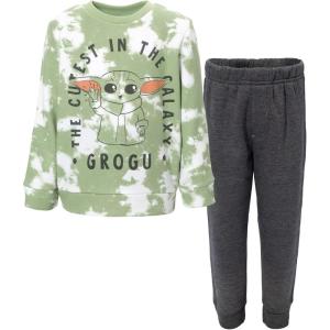 imageSTAR WARS The Mandalorian The Child Sweatshirt and Pants Set Infant to Big KidGreen  Grey