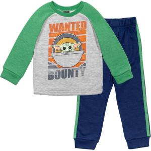 imageSTAR WARS The Mandalorian The Child Sweatshirt and Pants Set Infant to Big KidGreenGrayNavy