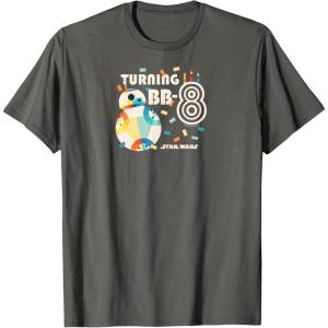 imageStar Wars  Turning BB8 8th Birthday TShirtAsphalt Grey