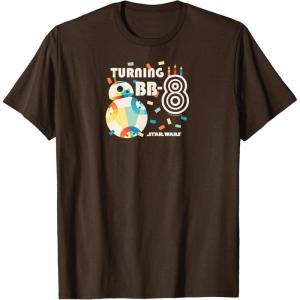 imageStar Wars  Turning BB8 8th Birthday TShirtBrown