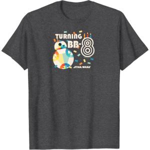 imageStar Wars  Turning BB8 8th Birthday TShirtDark Heather Grey