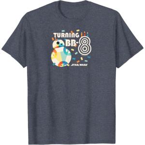 imageStar Wars  Turning BB8 8th Birthday TShirtHeather Blue