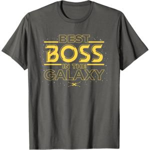 imageStar Wars Best Boss in the Galaxy Birthday Employer Gift TShirtAsphalt Grey