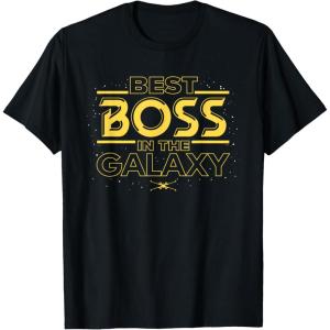 imageStar Wars Best Boss in the Galaxy Birthday Employer Gift TShirtBlack