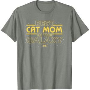 imageStar Wars Best Cat Mom in the Galaxy Birthday Mothers Day TShirtOlive Heather