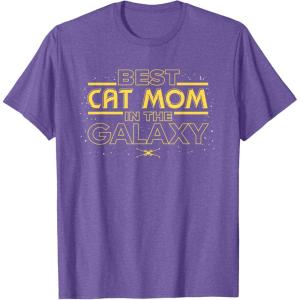imageStar Wars Best Cat Mom in the Galaxy Birthday Mothers Day TShirtPurple Heather