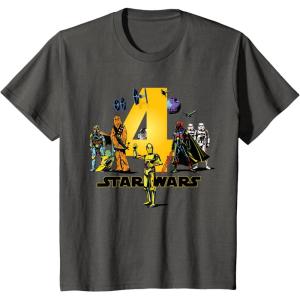 imageStar Wars Classic Characters Fourth Birthday 4 Years Old TShirtAsphalt Grey