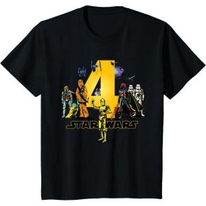 imageStar Wars Classic Characters Fourth Birthday 4 Years Old TShirtBlack