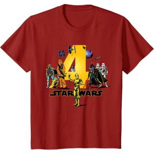 imageStar Wars Classic Characters Fourth Birthday 4 Years Old TShirtCranberry Red