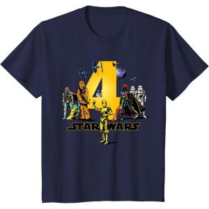 imageStar Wars Classic Characters Fourth Birthday 4 Years Old TShirtNavy Blue