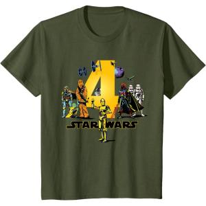 imageStar Wars Classic Characters Fourth Birthday 4 Years Old TShirtOlive Green