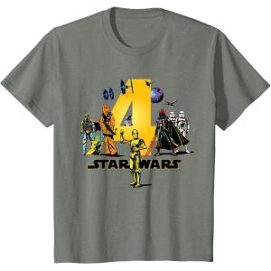 imageStar Wars Classic Characters Fourth Birthday 4 Years Old TShirtOlive Heather