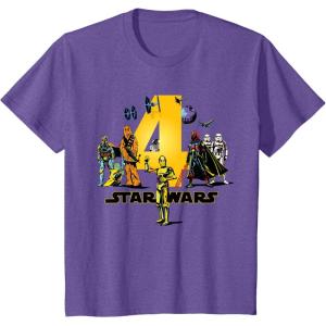 imageStar Wars Classic Characters Fourth Birthday 4 Years Old TShirtPurple Heather