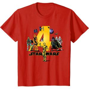 imageStar Wars Classic Characters Fourth Birthday 4 Years Old TShirtRed