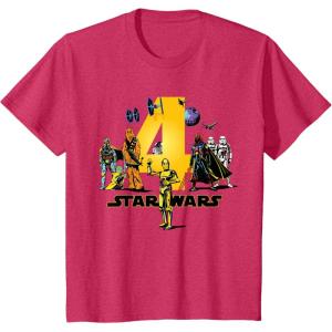 imageStar Wars Classic Characters Fourth Birthday 4 Years Old TShirtRed Heather