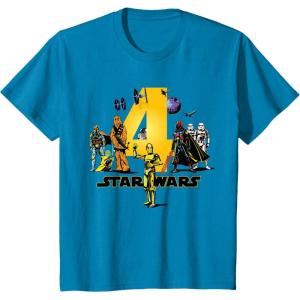 imageStar Wars Classic Characters Fourth Birthday 4 Years Old TShirtSapphire Blue