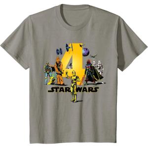 imageStar Wars Classic Characters Fourth Birthday 4 Years Old TShirtSlate Grey