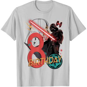 imageStar Wars Darth Vader 8th Birthday Abstract Background TShirtSilver Grey