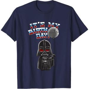 imageStar Wars Darth Vader Balloon Boy Its My Birthday TShirtNavy Blue
