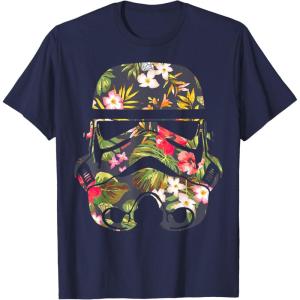imageStar Wars Tropical Stormtrooper Floral Print Disney TShirtNavy Blue