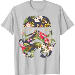 imageStar Wars Tropical Stormtrooper Floral Print Disney TShirtSilver Grey