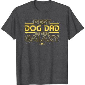 imageStar Wars Best Dog Dad in the Galaxy Birthday Fathers Day TShirtDark Heather Grey