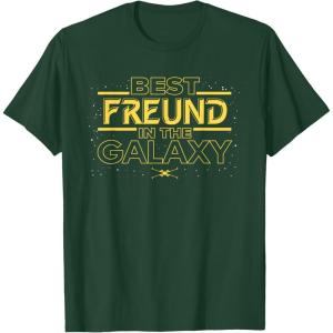 imageStar Wars Best Freund in the Galaxy Friend Birthday German TShirtDark Green