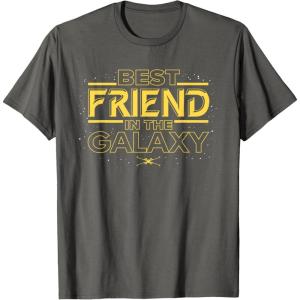 imageStar Wars Best Friend in the Galaxy Friend Trip Birthday TShirtAsphalt Grey