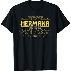 imageStar Wars Best Hermana in the Galaxy Family Trip Spanish TShirtBlack